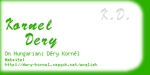 kornel dery business card